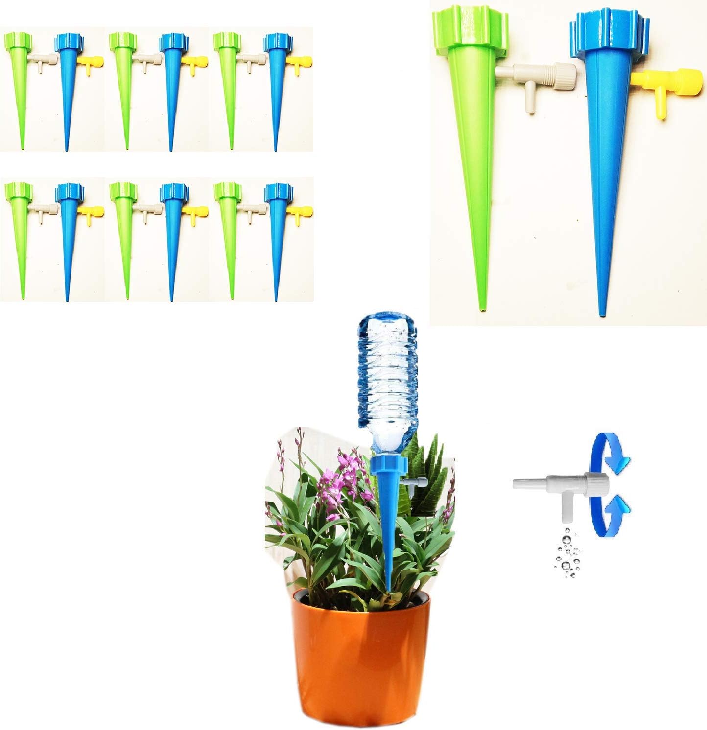 Sanyuan Plant Automatic Watering Device 12 Packs Garden Drip Irrigation Drip Plant Watering Pile Watering Tip Outdoor Indoor Potted Plant can be Adjusted to