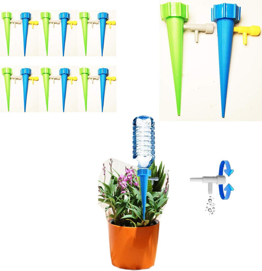 Sanyuan Plant Automatic Watering Device 12 Packs Garden Drip Irrigation Drip Plant Watering Pile Watering Tip Outdoor Indoor Potted Plant can be Adjusted to