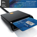 CSL - USB external smart card reader - Plug and Play - Power status LED - USB bus powered - HBCI Capable - Windows 11 compatible – black – high speed –...