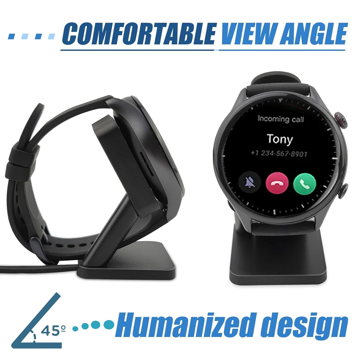 Charger Stand Compatible with Amazfit GTR 2, GTR 2e, GTS 2 Mini, GTS 2e, Pop Pro, Zepp E, Zepp Z,T-REX Pro,USB Charger Cable Fit for Amazfit GTR 2 Smartwatch