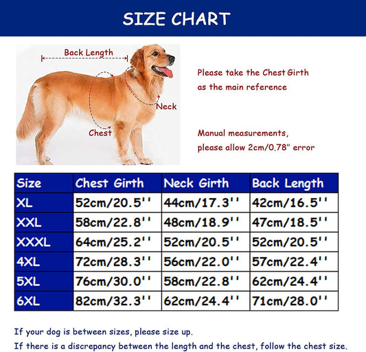 Foern Dog Coat, Waterproof Clothes with Reflective Strips Warm Cotton in Cold Weather Winter Outdoor, Windproof Jacket Clothing for Medium and Large Dogs