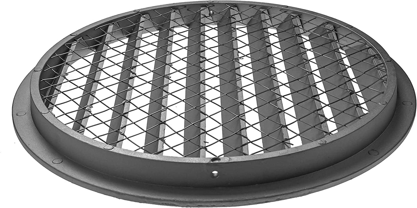Vent Systems 12” Inch Aluminum Steel Soffit Vent Cover – Round Louvered Air Vent Grille with Built-in Mesh Screen and Flange – Heavy-Duty HVAC Register for...