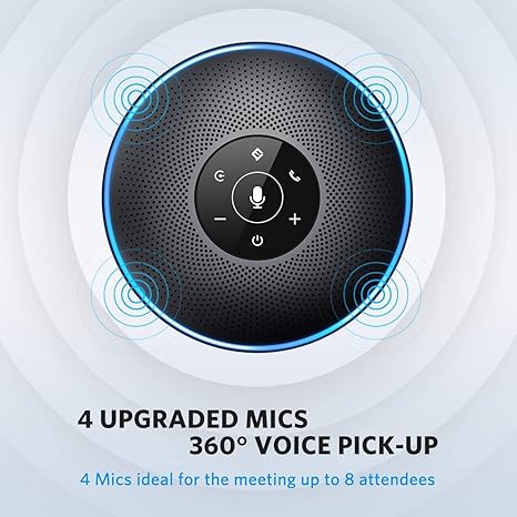 EMEET Bluetooth Speakerphone M2 Black Conference Speaker for 5-8 People
