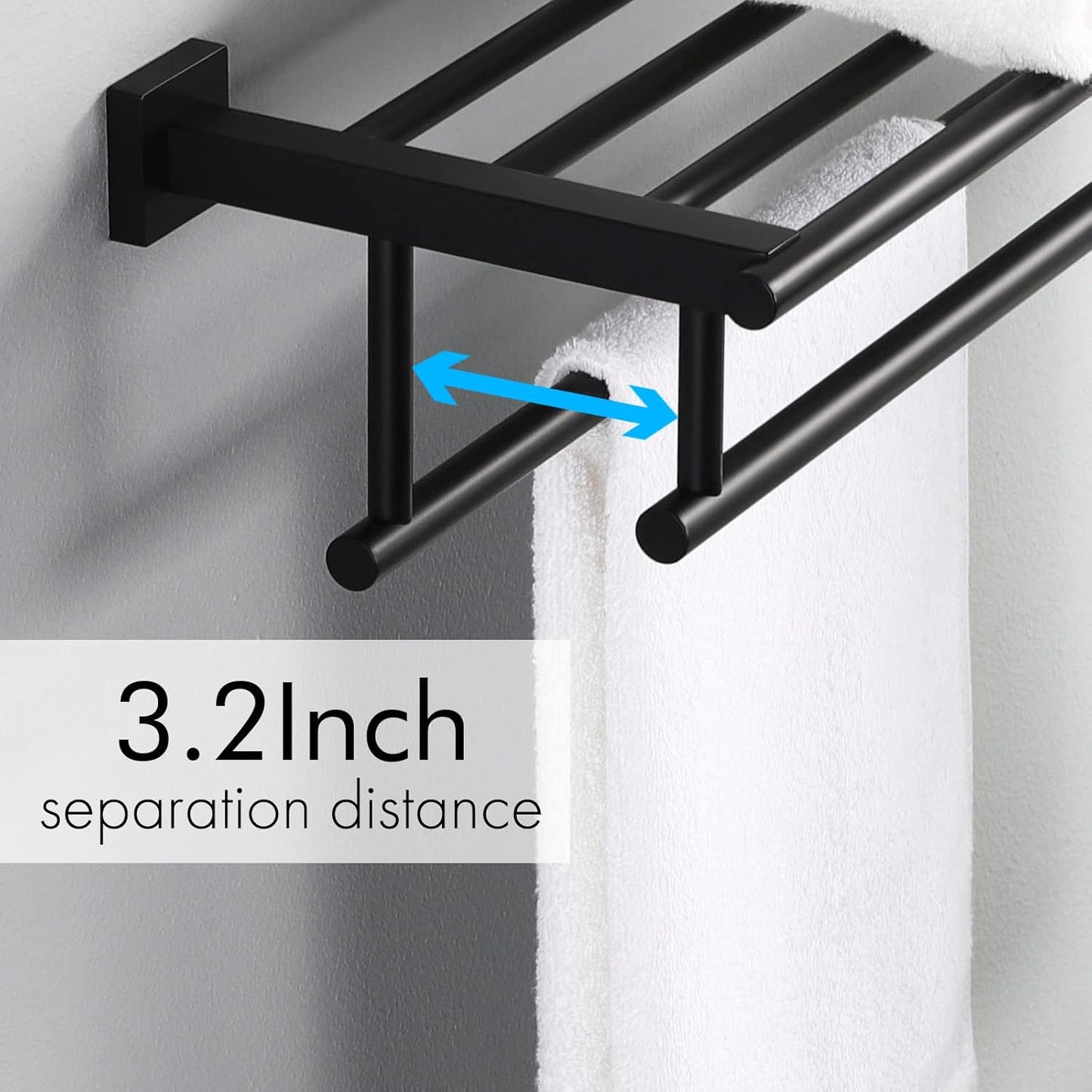 RTCUL Towel Rack for Bathroom 32 Inch Wall Mounted Towel Rack Brushed Gold Towel Shelf with Double Towel Bar SUS304 Stainless Steel Towel Holder for...