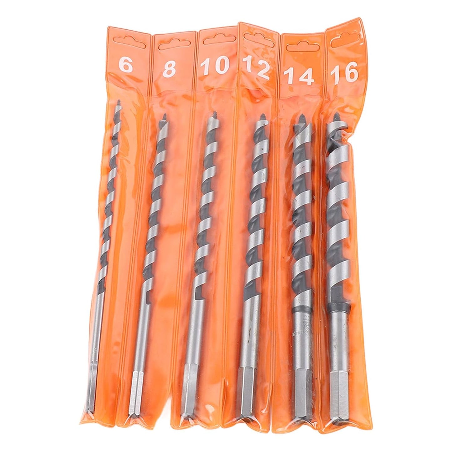 6Pcs Auger Drill Bit, 230mm Long Hex Shank Solid Ship Auger Bit Set for Home Processing Plant Use