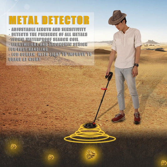 Waterproof Outdoor Metal Detector LCD Sensitive Search Coin Gold Digger Treasure Hunter for Kids/Starters