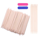 40/40 pcs Double-Sided Nail Buffer & Orange Wood Cuticle Sticks – Manicure & Pedicure Tools