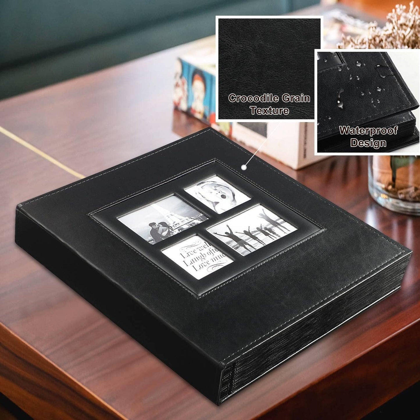 Ywlake Photo Album 4x6 500 Pockets Photo, Extra Large Capacity Family Wedding Picture Albums Holds 500 Horizontal and Vertical Photos Black