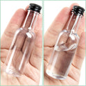 DAJAVE 50 Pack Mini Liquor Bottles, 1.7 fl oz Plastic Spirit Bottle with Black Screw Cap, Liquid Funnel for Easy Pouring, Filling, Miniature Bottles for...