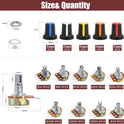 OCR 1K-1M ohm Potentiometer Kit, 45 Sets Knurled Shaft Linear Potentiometer with Knobs, Nuts and Washers, 9 Values1K 5K 10K 20K 50K 100K 250K 500K 1M 3...