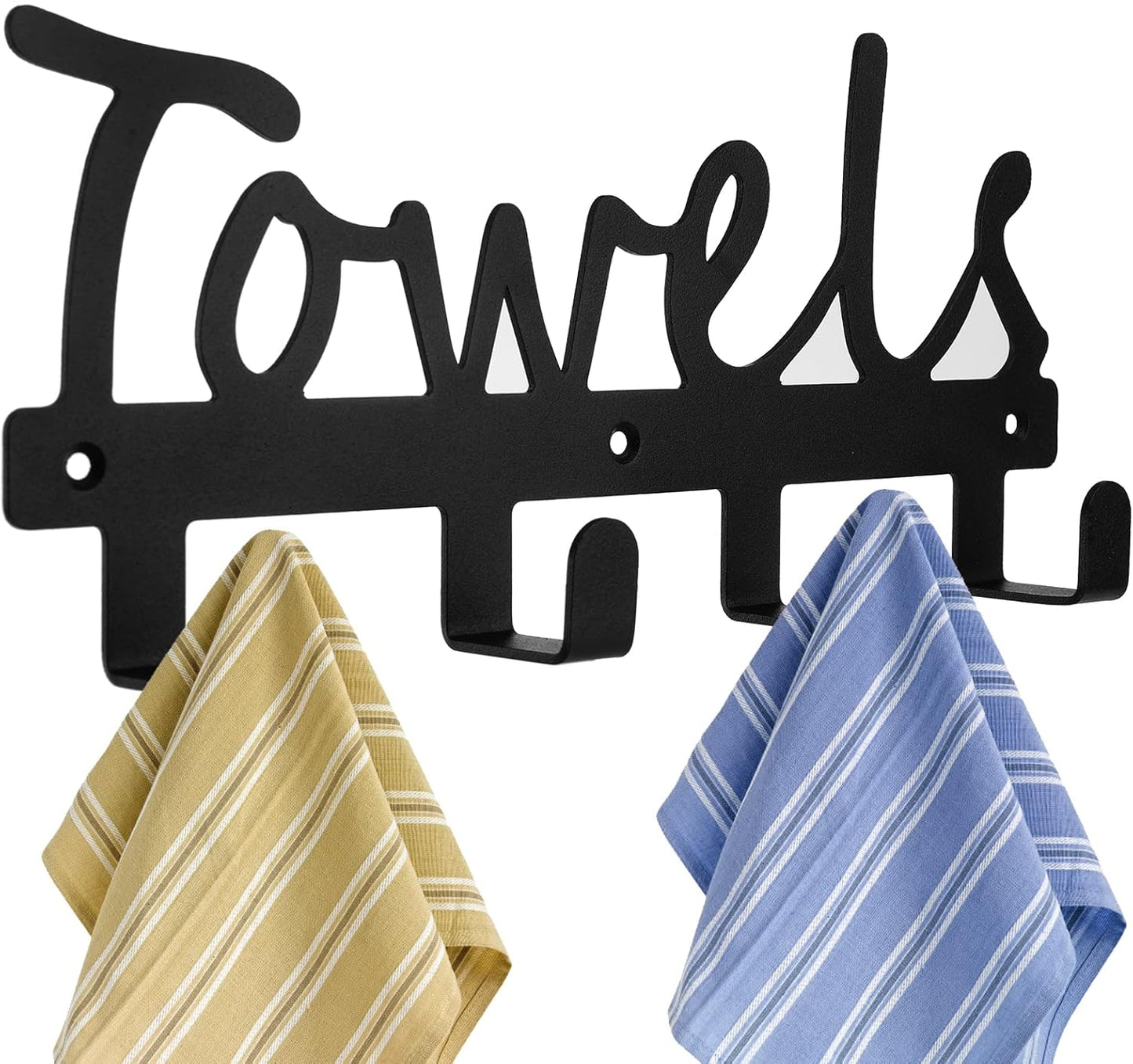 Fasmov Wall-Mounted 4 Hook Wall Towel Rack Originality Clothing Hooks, Towel Holde for Kitchen Storage Organizer Rack, Bathroom Towels, Robes, Clothing