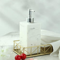 Resin Manual Soap Dispenser - GENDLTHIJ Fashion Resin Marble Soap Bottle Lightweight Bathroom Soap Dispenser for Countertop - Not Easy to Break