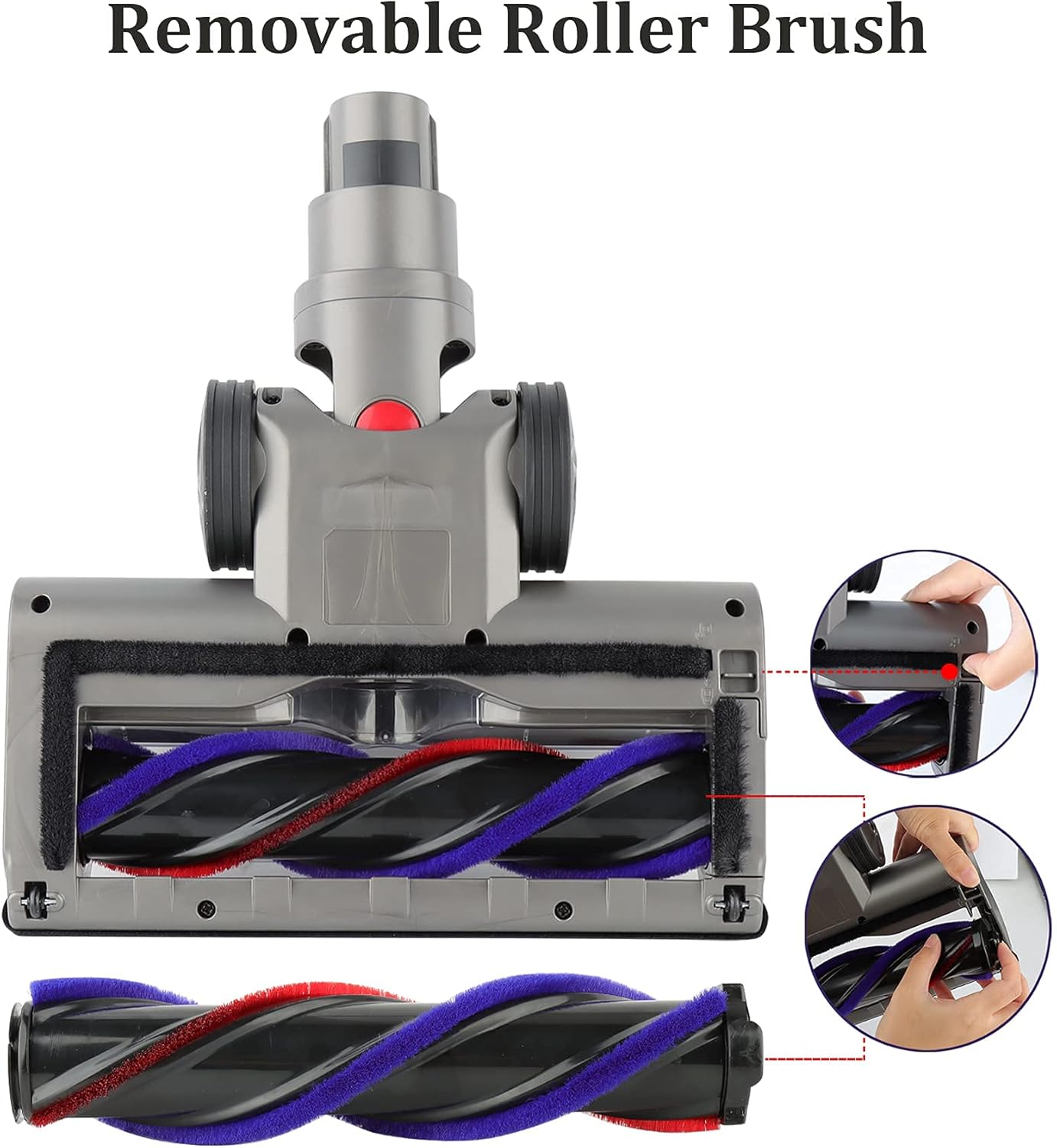 Ninthseason Quick-Release Direct Drive Cleaner Head Turbine Floor Tool for Dyson V15 V11 V10 V8 V7 Cordless Vacuum Cleaner for Carpets and Hard Floors