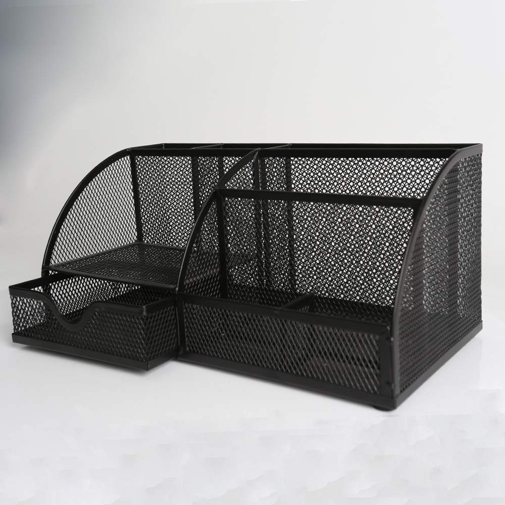 Metal Desk Organizer Pen Pencil Holder – Office Stationery Storage Stand