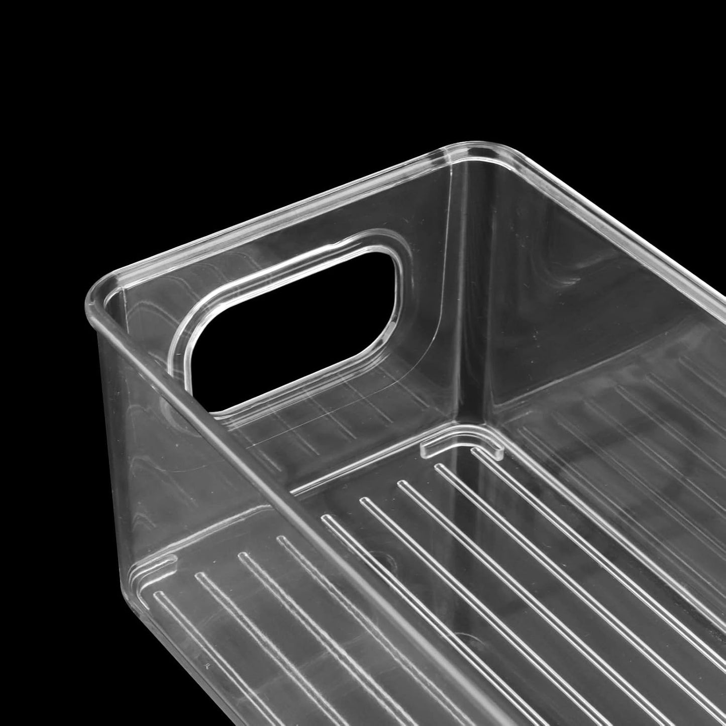 2 pcs Stackable Clear Storage Bins with Handles – Multi-Purpose