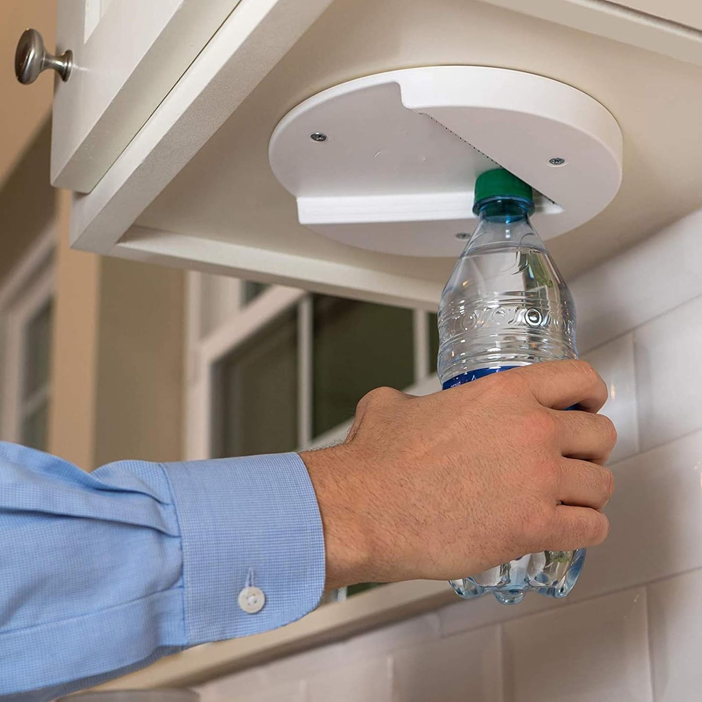 Jar Opener,Remove Stubborn Lids Under Cabinet Jar Lid & Bottle Opener Ideal Kitchen Gadget for Weak Hands and Seniors with Arthritis