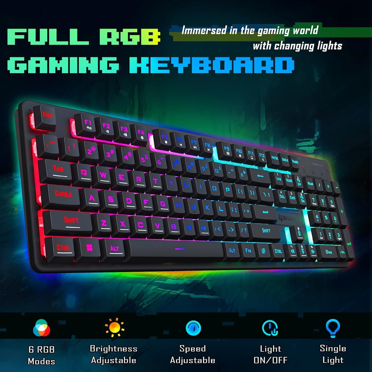 CHIROPTER MK10 GAMING RGB KEYBOARD,RGB Backlit Gaming Keyboard