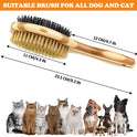 Grooming Brush for Dog & Cat, 2 in 1 Dog Pin Brush and Bristle Soft Brush, Dogs Comb and Brush for Cleaning Loose Fur & Dirt, Msuitable for Long and...