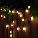 Solar String Lights, KEEDA 30 LED Crystal Ball Globe Fairy Patio Lights for Outdoor Garden (Warm White)