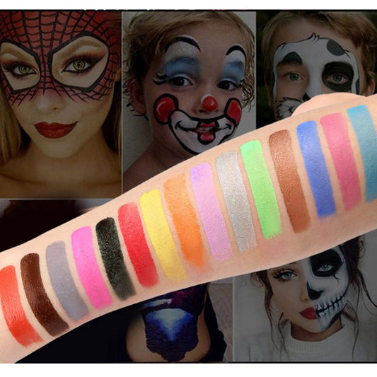 Face & Body Paint Set – 30 Colours Water-Based Non-Toxic Kit for Kids with Brushes & Stencils