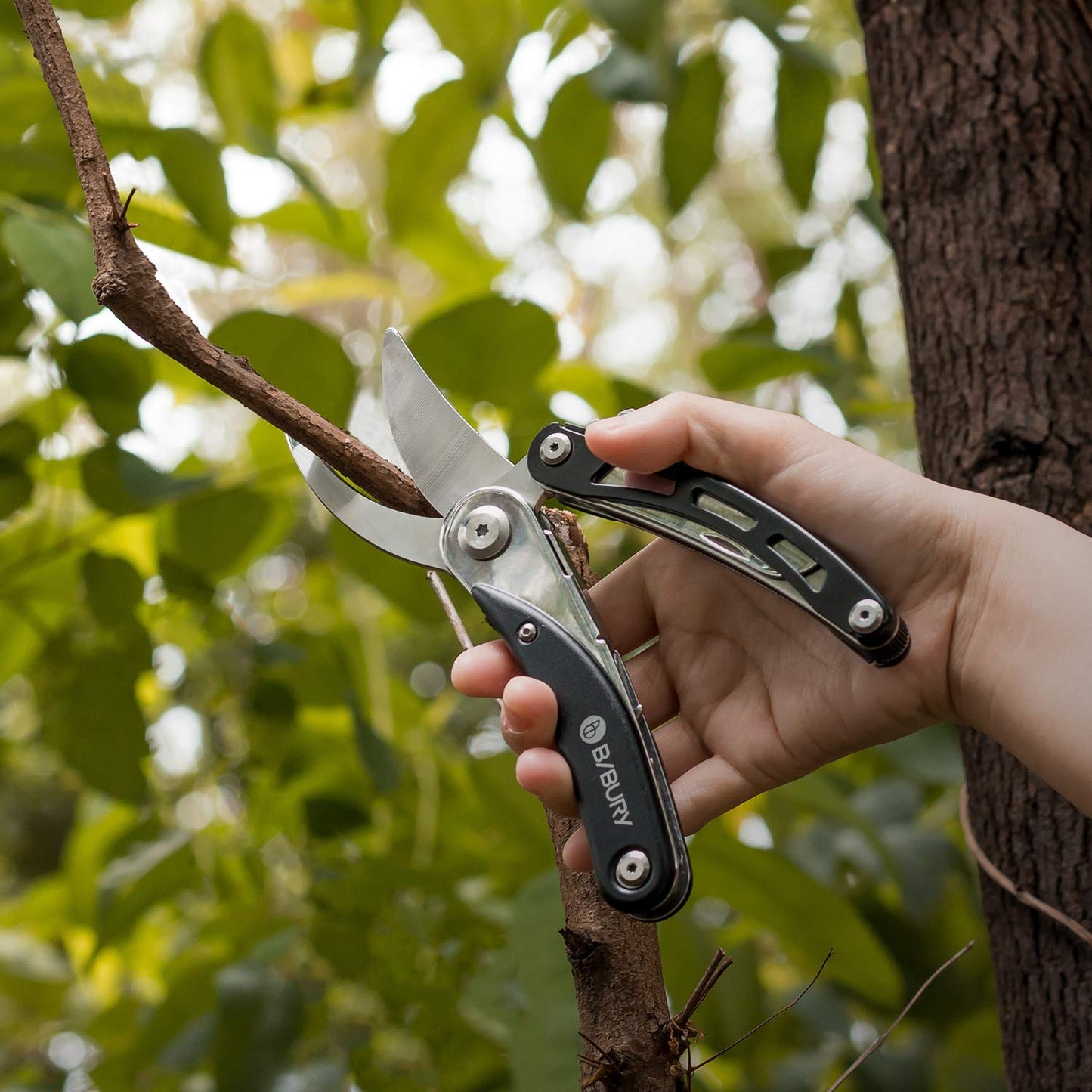 Bibury Gardening Hand Pruners, 5 in 1 Multitools Folding Scissors 420 Stainless Steel Pruning Shears for Tree Trimmers Secateurs,Garden Scissors,Garden...