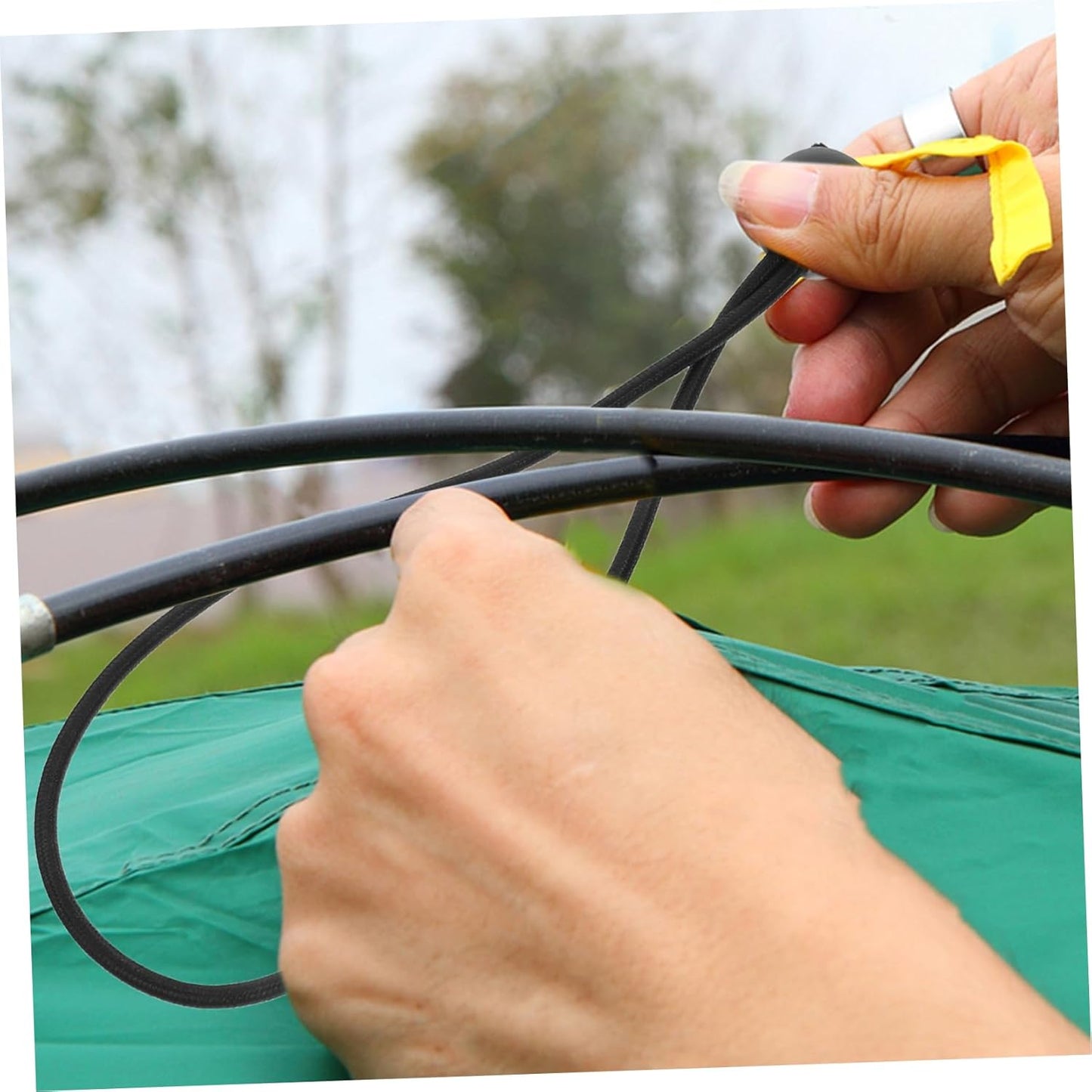 Yardwe 10pcs Elastic Bungee Ball Ropes Outdoor Umbrella Fixing Belt Tarp Fasteners Heavy Duty Tent Strap Canopy Umbrella Tie Down