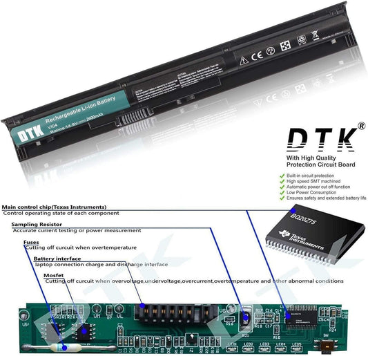 DTK Laptop Battery for HP Pavilion 15 17 ProBook 440 445 450 455 G2 Envy 14 15 17 Series and More 756479-421 756743-001 HSTNN -DB6I HSTNN-DB6K HSTNN-LB6J...
