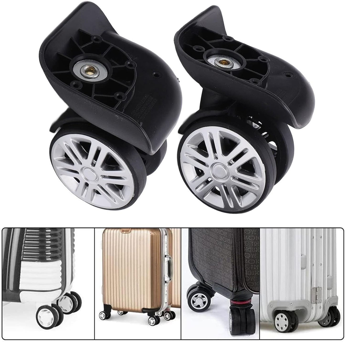 Fydun 1 Pair A65, Wheels Mute Swivel Suitcase Luggage Samsonite Replacement Wheels Replacement for Caster Repair Parts