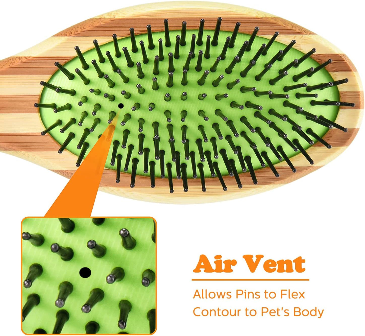 Grooming Brush for Dog & Cat, 2 in 1 Dog Pin Brush and Bristle Soft Brush, Dogs Comb and Brush for Cleaning Loose Fur & Dirt, Msuitable for Long and...