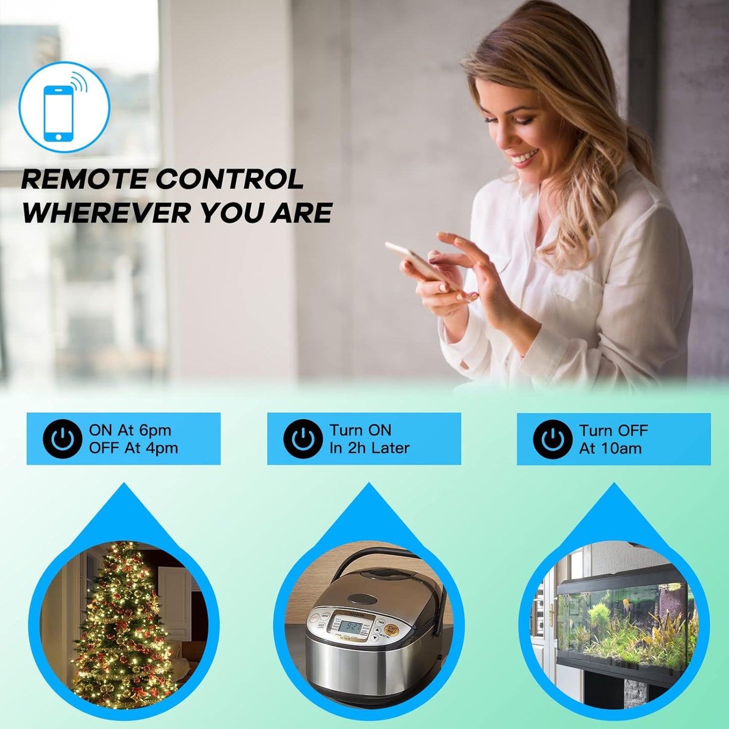 WLAN Socket GreenSun Power Meter 2X WiFi Socket with Current Measurement Smart Life Socket WiFi Socket with Timer 2.4GHz 16A Smart Plug Compatible with...