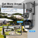 Cameras for Home Security 8MP 4K IP Camera Dual Lens Dual Screen PTZ Camera Outdoor Waterproof Security Video Surveillance Camera Police Light Alarm with...