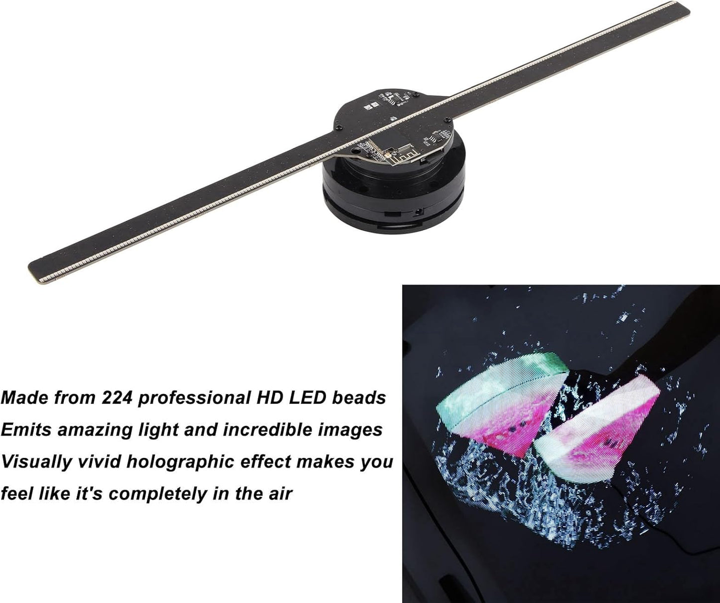 Missyou 16.5″ 3D Hologram Fan – Stunning LED Ads