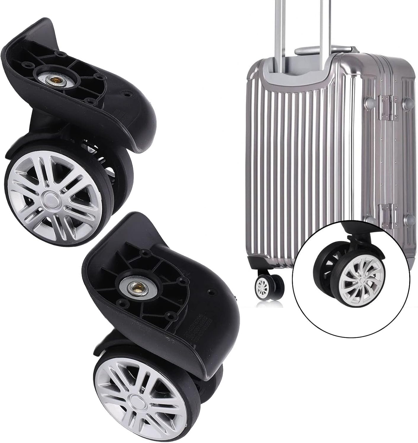 Fydun 1 Pair A65, Wheels Mute Swivel Suitcase Luggage Samsonite Replacement Wheels Replacement for Caster Repair Parts