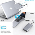 HOPDAY 10 Ports USB C Docking Station - USB C Hub for MacBook Pro/Air, and Surface Pro - USB C Adapter with Dual Display (USB A 3.0, HDMI, VGA, PD 100W,...