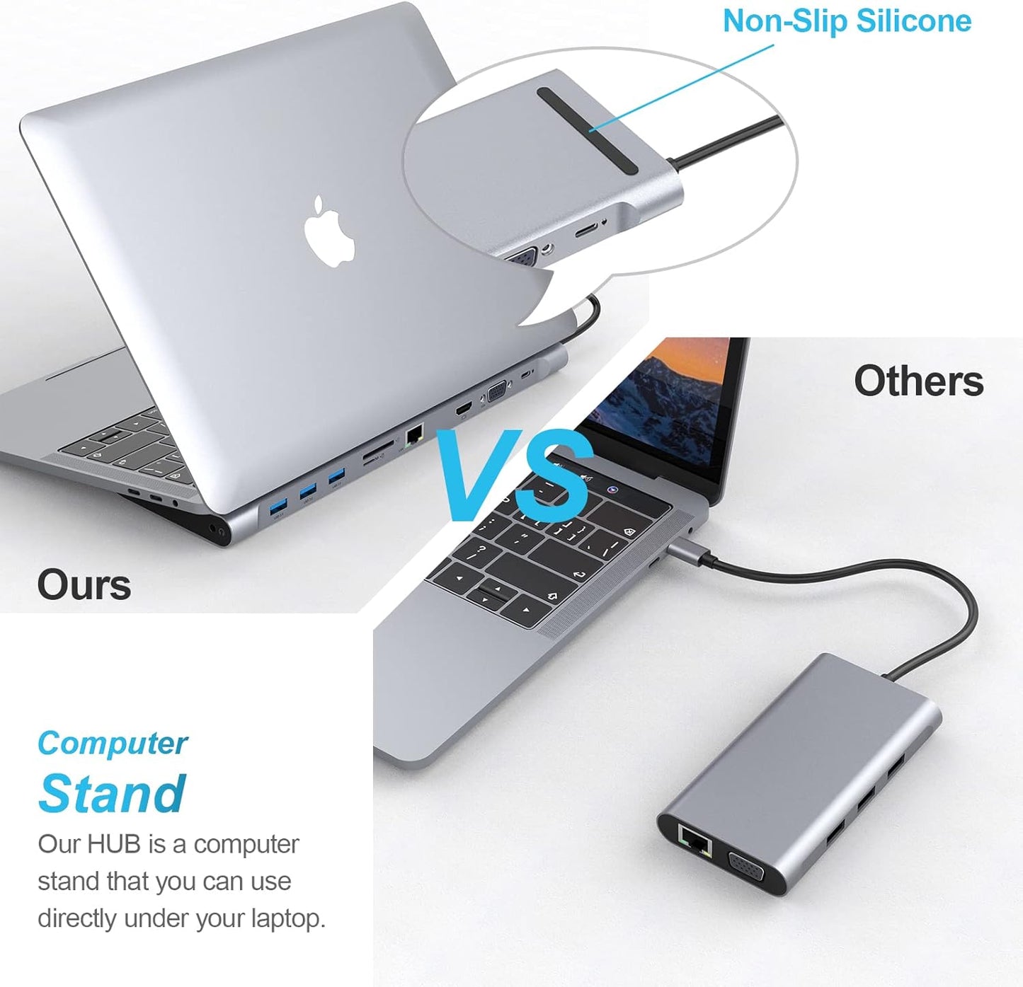 HOPDAY 10 Ports USB C Docking Station - USB C Hub for MacBook Pro/Air, and Surface Pro - USB C Adapter with Dual Display (USB A 3.0, HDMI, VGA, PD 100W,...
