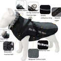Foern Dog Coat, Waterproof Clothes with Reflective Strips Warm Cotton in Cold Weather Winter Outdoor, Windproof Jacket Clothing for Medium and Large Dogs