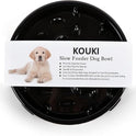 KOUKI - Slow Feeding Dog Bowl - 1.5 Cups - Puppy Certified - Small and Medium Breeds - Slow Feeder Dog Bowls - Maze - Puzzle - Puppy Trainer - Dog Food Bowls - Anti-Slide - Black Dog Feeder