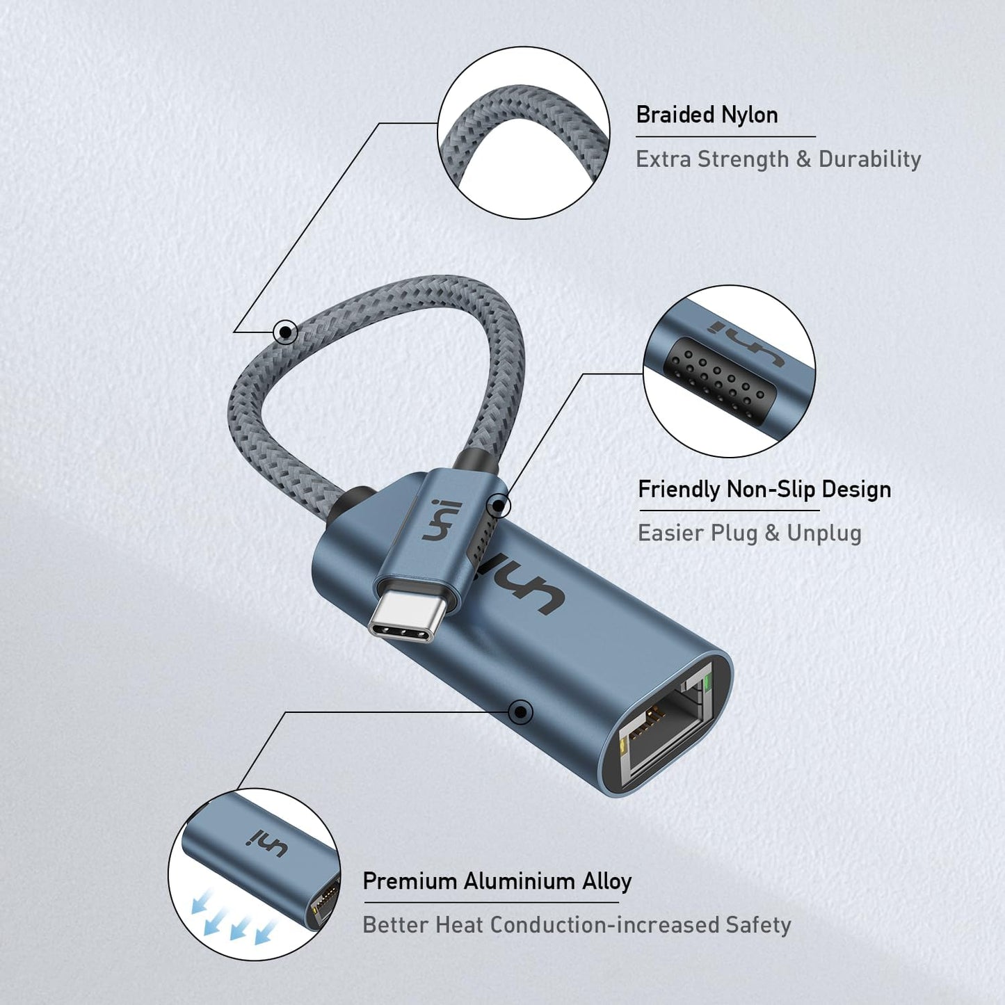 uni USB C to Ethernet Adapter, Driver Free RJ45 to USB C [Thunderbolt 3/4 Compatible], 1Gbps Type-C Gigabit Ethernet LAN Network Adapter for MacBook Pro/Air...