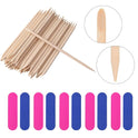 40/40 pcs Double-Sided Nail Buffer & Orange Wood Cuticle Sticks – Manicure & Pedicure Tools