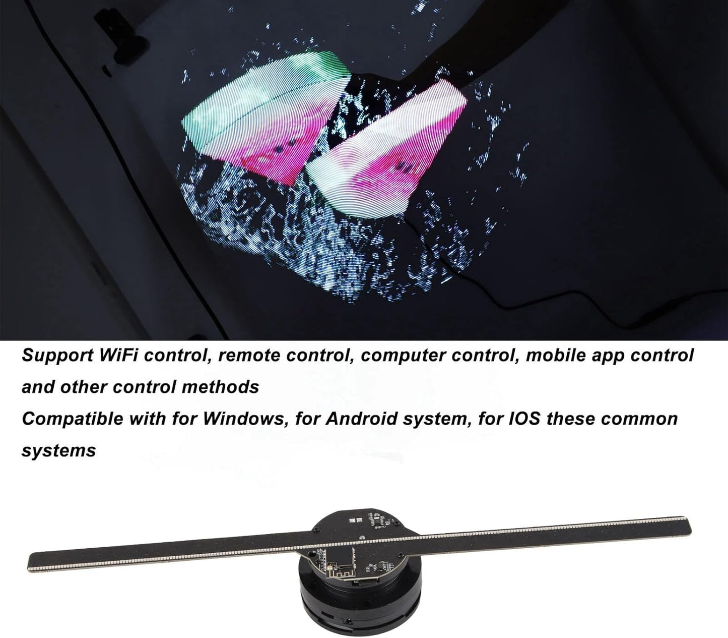 Missyou 16.5″ 3D Hologram Fan – Stunning LED Ads