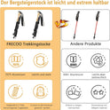 FRECOO Nordic walking poles, trekking poles made of 7075 aluminium, adjustable from 110-130 cm, with 5 pairs of rubber buffers, telescopic hiking poles for...