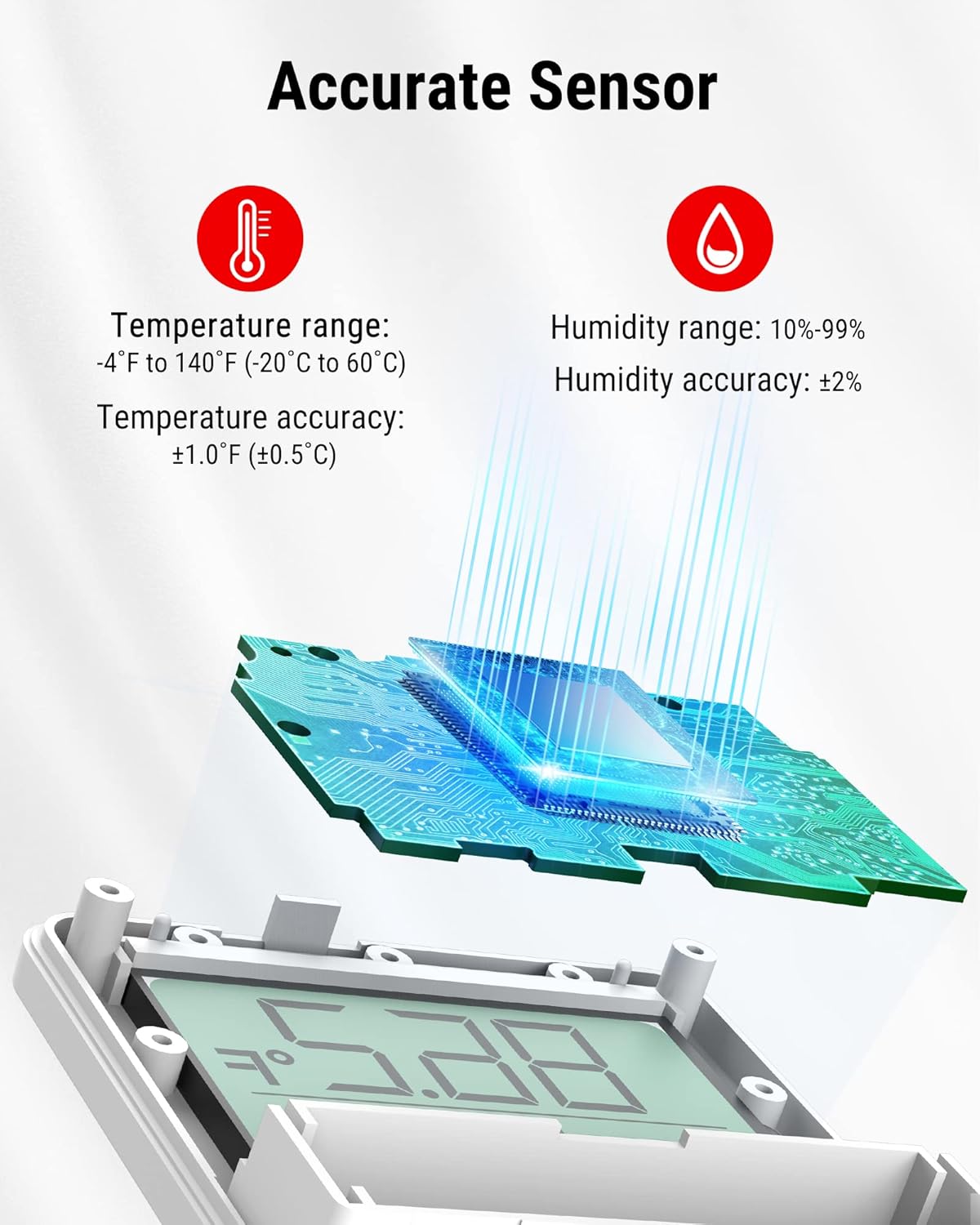 ThermoPro TP357 2 Pack 260FT Bluetooth Hygrometer Room Thermometer for Home with Remote Temperature and Humidity Monitor & Smart APP, Temperature...
