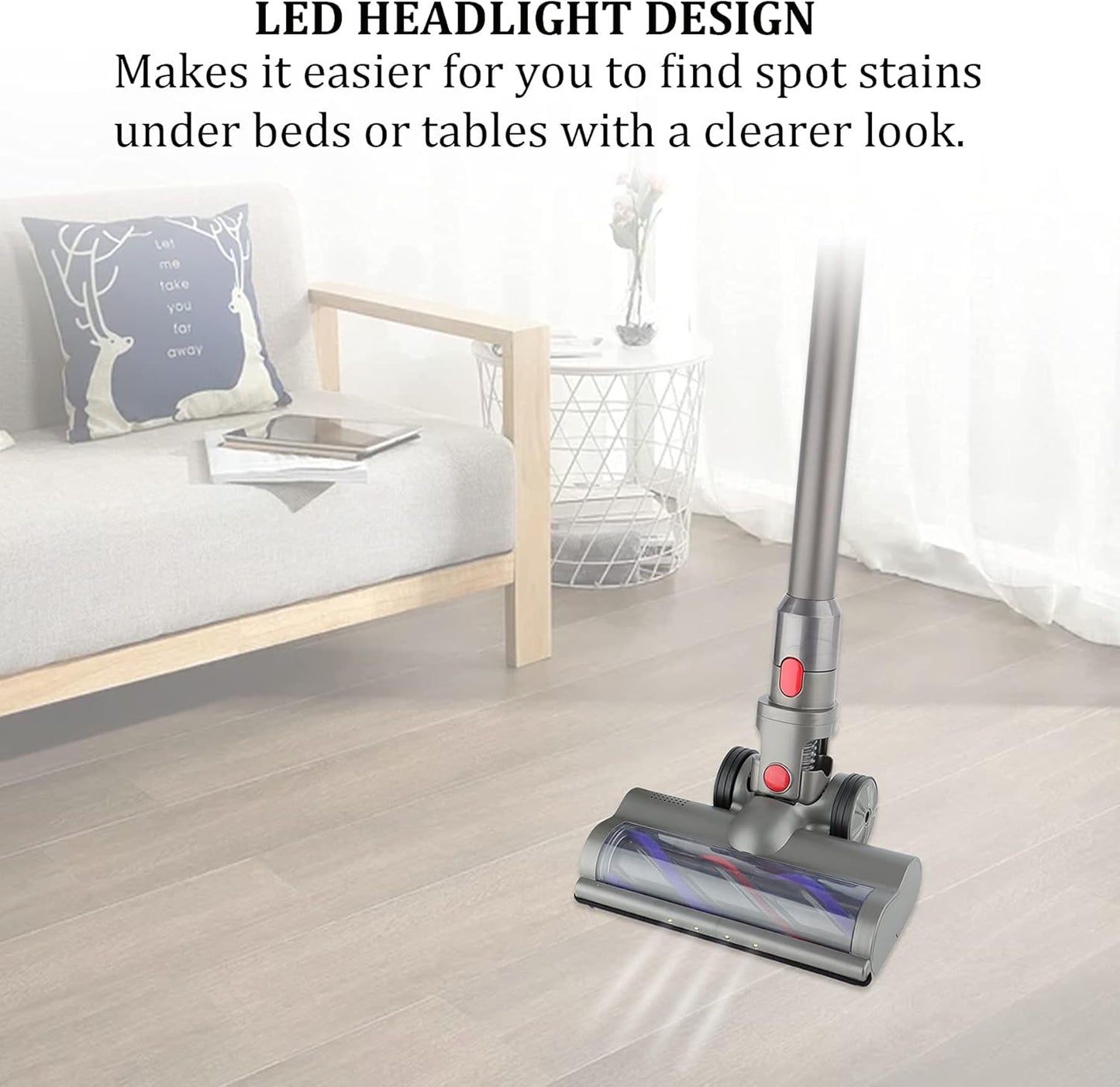 Ninthseason Quick-Release Direct Drive Cleaner Head Turbine Floor Tool for Dyson V15 V11 V10 V8 V7 Cordless Vacuum Cleaner for Carpets and Hard Floors