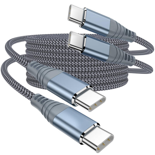 XGMATT USB C to USB C Cable (3M 2Pack),60W/3A Type C Braided Data Lead Compatible with Galaxy S23 S22 S21 A53 A14,MacBook Pro 2021 iPad,Huawei P10 P20...