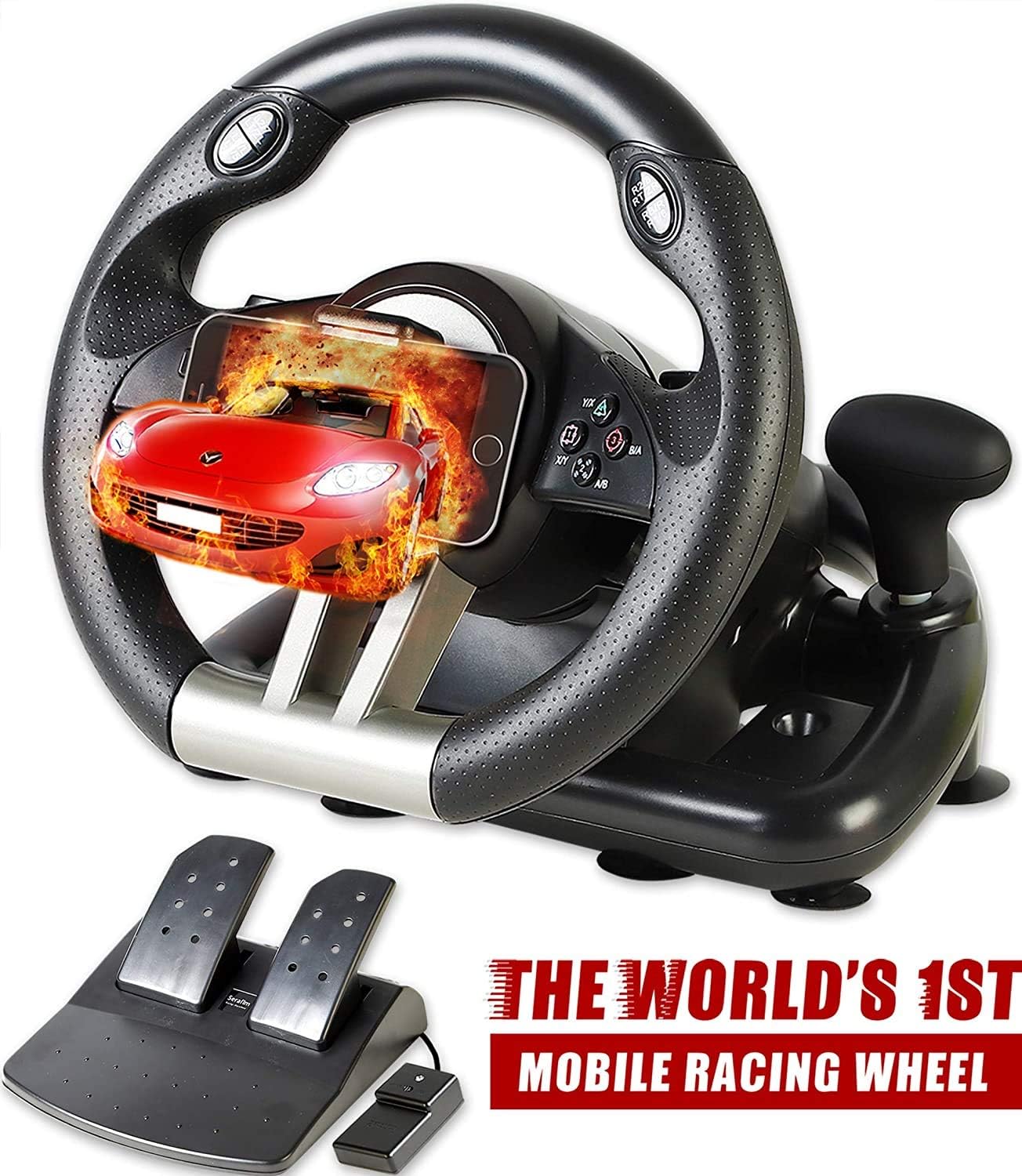 Serafim R1+ Racing Wheel - Gaming Steering Wheel with Responsive Pedal - Compatible with XBOX ONE, PS4, PS3, Switch, PC, iOS, Android - Xbox One Steering...