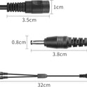 YACSEJAO DC Y Splitter Cable 2PCS 12V DC 3.5mm x 1.35mm 1 Female to 2 Male Adapter Cord for CCTV Security Camera, DVR, HDVD, LED Strip Light(1FT/30CM)