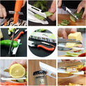 Vegetable Scissors and Food Cutter - Kitchen Shears With Cutting Board, Quick Slicer, Chopper for Meat and Vegetables