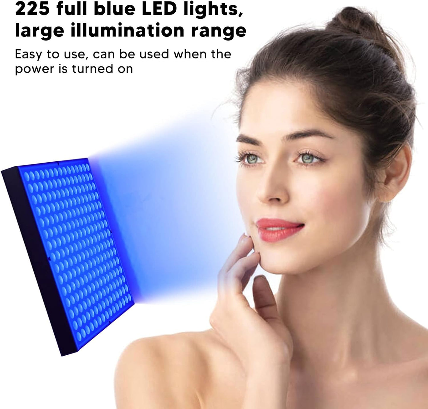 Tanning Lamp, 460nm Hanging Use Face Tanning Lamp, Self Tanner Lamp Device, 225Pcs LEDs 460nm, Foldable High Power Blue Lamp, Self Tanner Light for Face and...