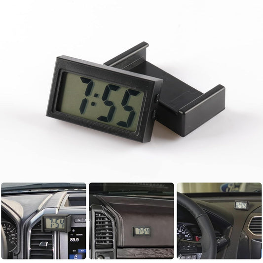 UYYE Mini Digital Car Clock Sticky Electronic Car Clock, Accessories with Clear LCD Screen Self-Adhesive Stand Digital Clock for Car Truck Dashboard Home..pack of 10