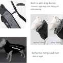 Foern Dog Coat, Waterproof Clothes with Reflective Strips Warm Cotton in Cold Weather Winter Outdoor, Windproof Jacket Clothing for Medium and Large Dogs
